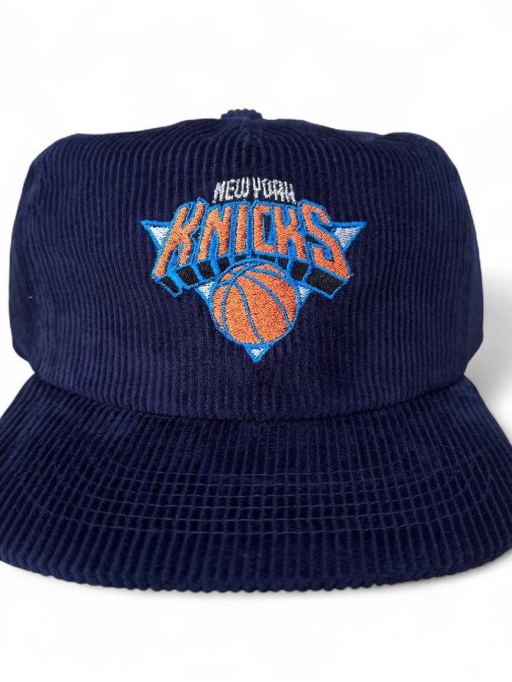 Navy Knicks corduroy Strapback hat